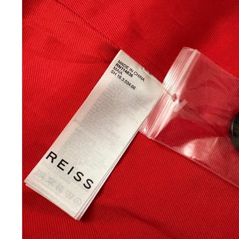 REISS Maia Single Breasted Blazer Red Size 6 - Picture 11 of 12